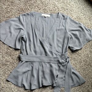 LOFT Short Sleeve Wrap Blouse